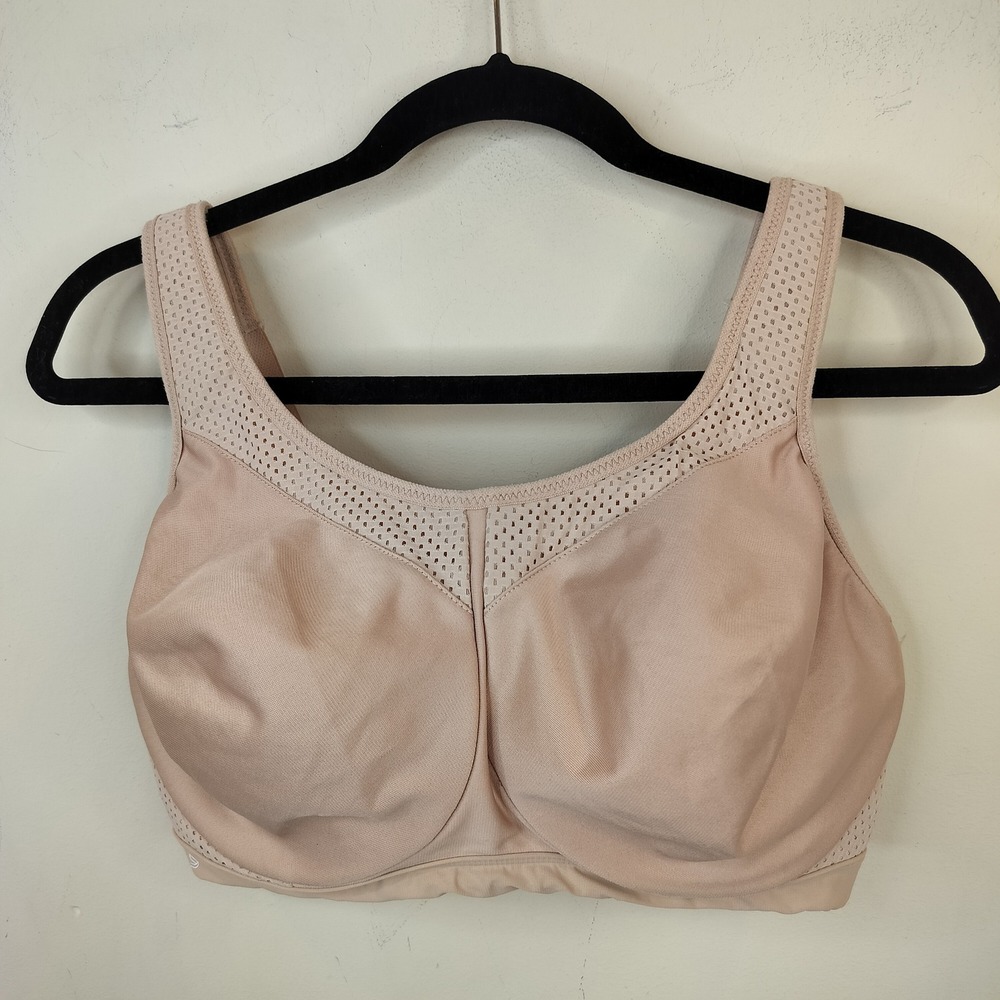 Glamorise Underwire Sports Bra 34G High Impact Active Beige